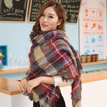 Hot Women Blanket Oversized Tartan Scarf Wrap Shawl Plaid Cozy Checked Pashmina