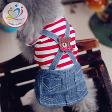New arrival Spring Summer Fashion Puppy dog dress Skirt for chihuahua clothing teddy yorkie Vestidos Pet Jeans jumpsuit clothes