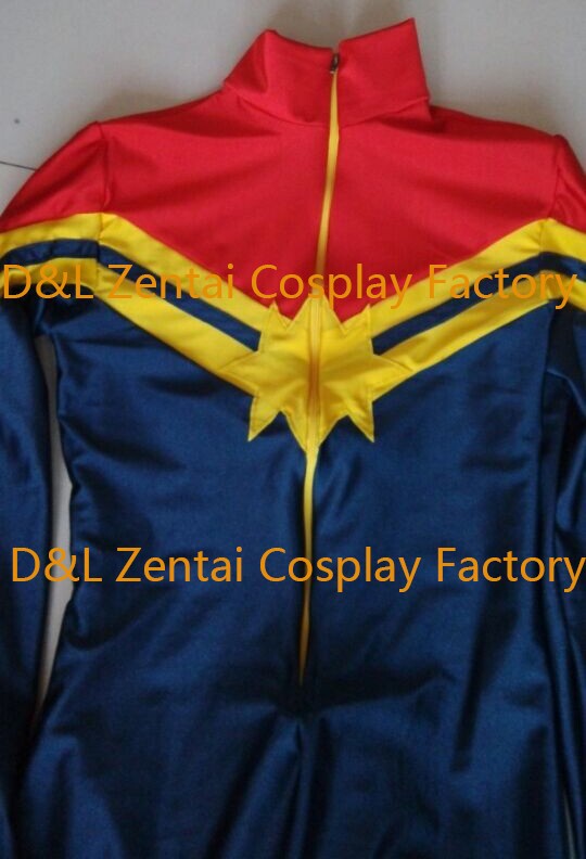 Free Shipping DHL Ms Marvel Costume Captain Marvel Costume Zentai Lycra Spandex Super Hero Cosplay Halloween Costume four Style