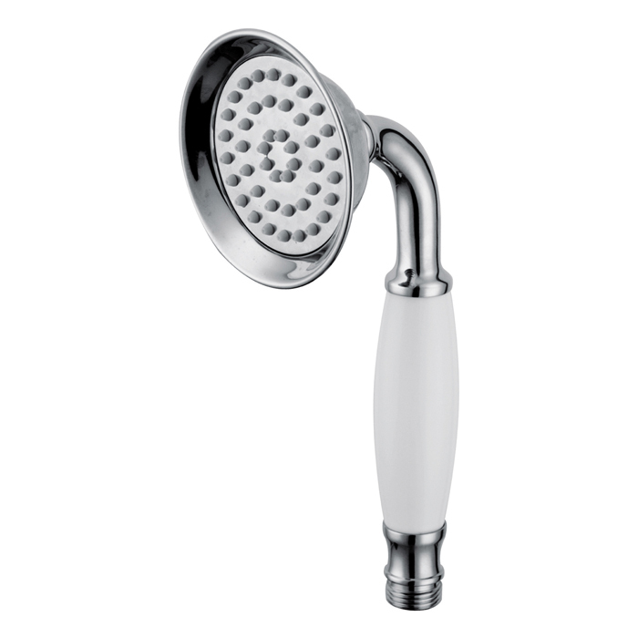 Telephone Style Round Brass Bathtub Hand held Shower Head, Chrome + Ceramic 03-026B