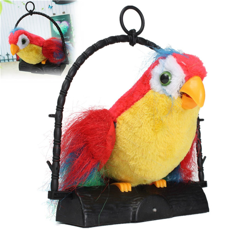 stuffed talking parrot