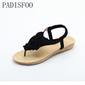 POADISFOO 2017 Bohemia Style Elegant summer flat heel with Lady sandals female flower sandals For Women