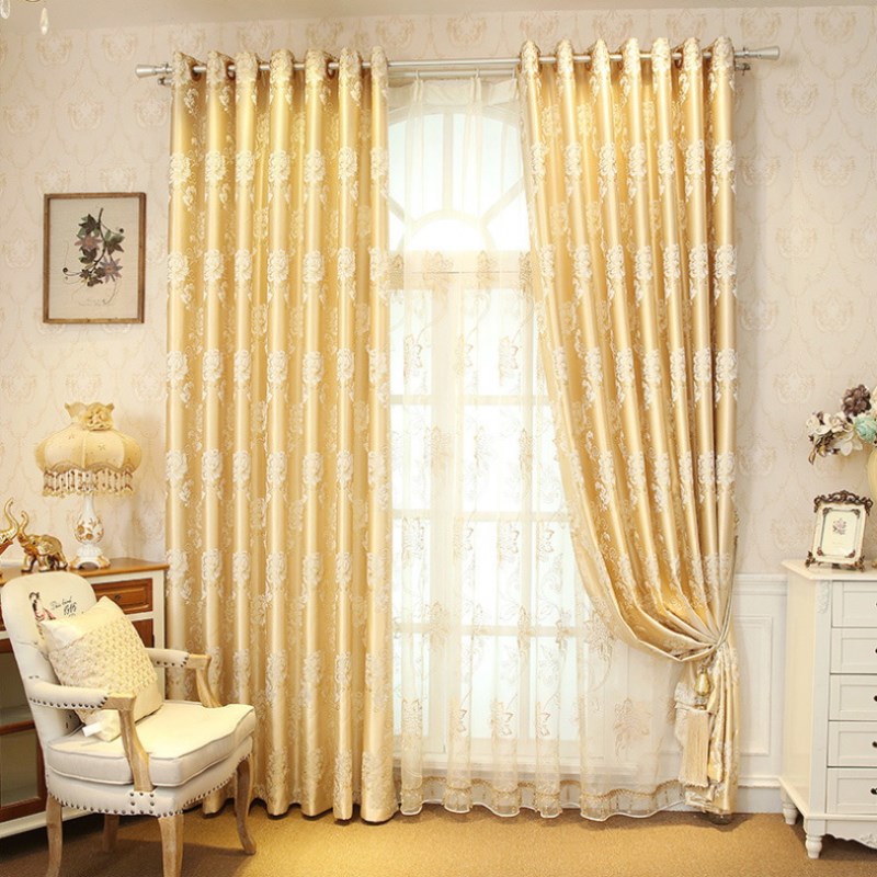 gold curtains