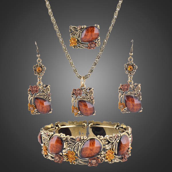 Image of TOP Quality Women Vintage Jewelry Set gold plated jewelry sets JS001