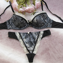 9.25 big tz002 elegant royal wind princess lace thin bra set female underwear