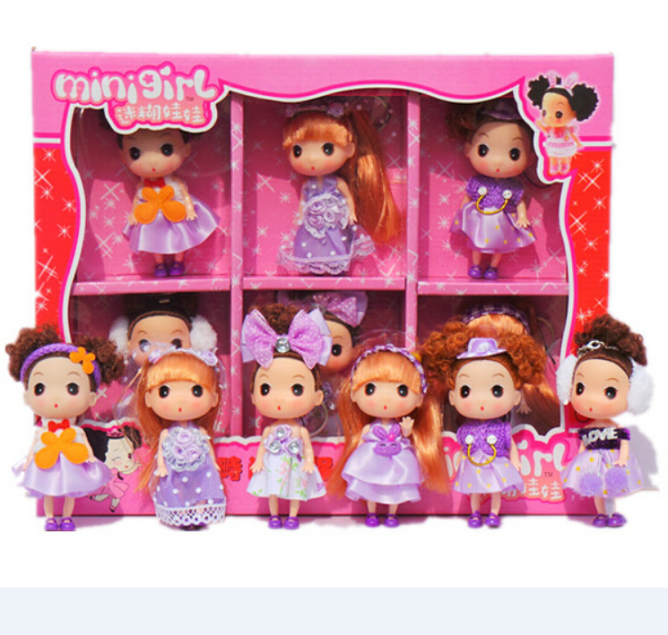 6pcs/set MINIgirl doll  Action Figures toys Gift box best gift wedding Mini Dolls For Girl's Toy Playhouse