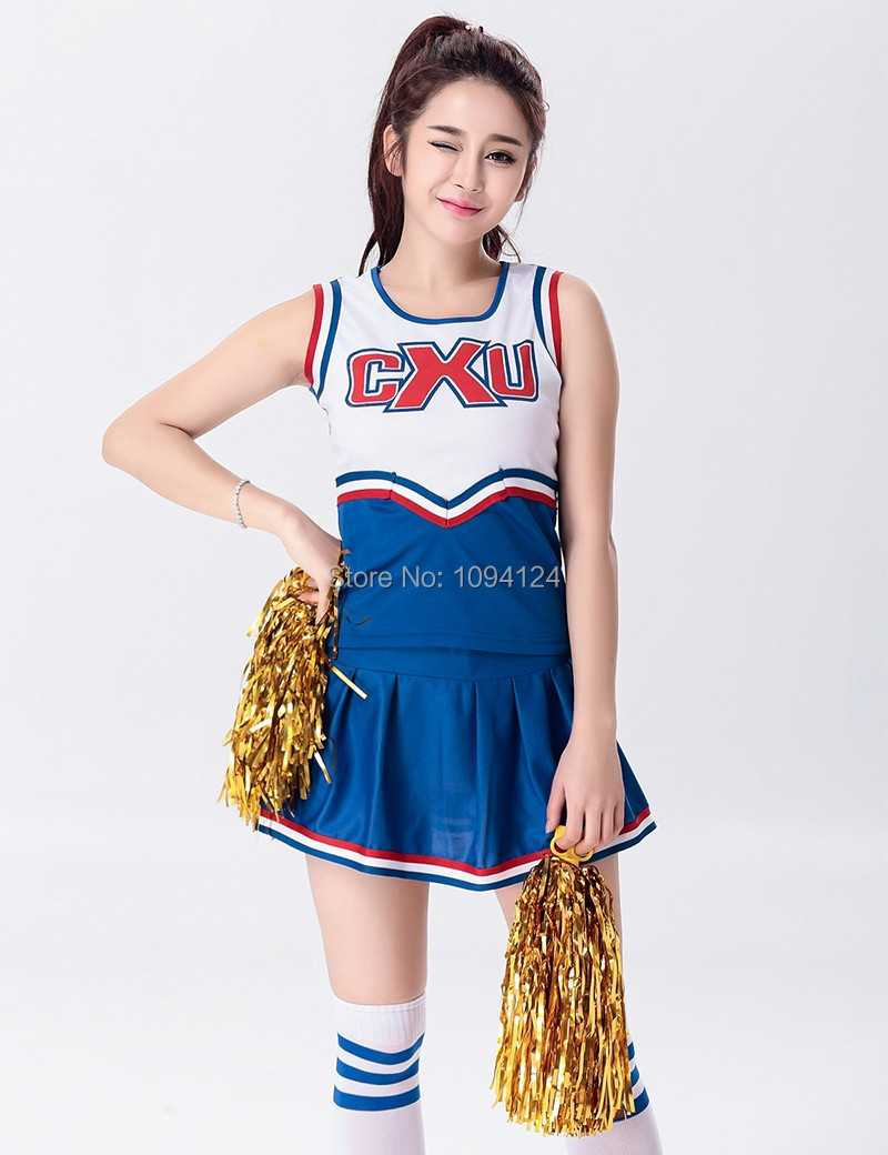 Female Sexy High School Cheerleader Costume Girl Sportswear Aerobics Dance Cheer Girls Ds