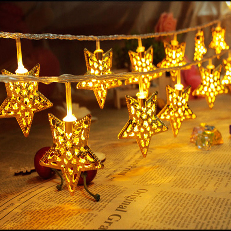 2m 20led gold star led string lights christmas party 2m 20led gold star led string lights christmas party