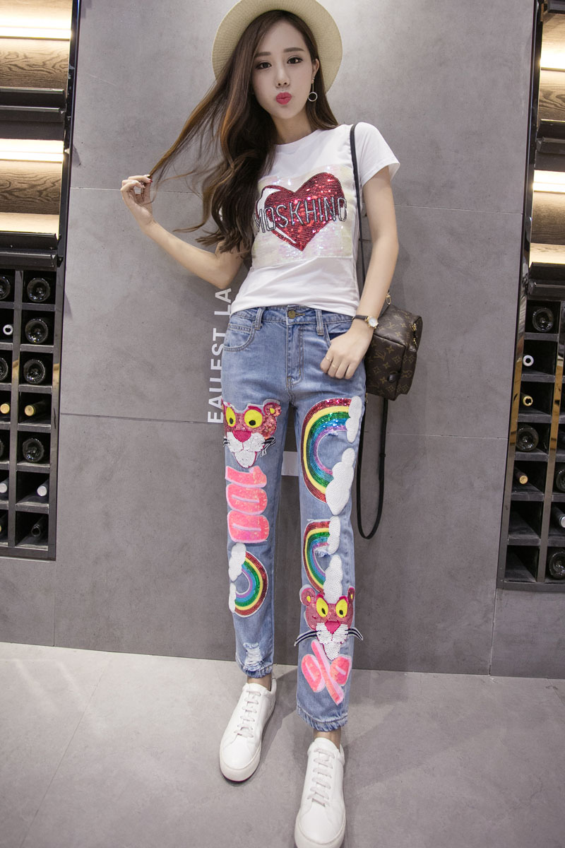 rainbow high waisted jeans