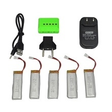 Drone parts 5 Pcs 3.7V 450mah Batteries and 1 Pcs Battery Charger X5A-A07(-006) for Wltoys V977 V930