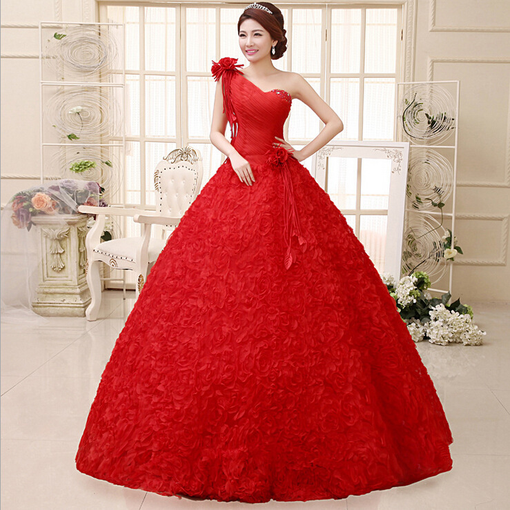 red rose wedding dress