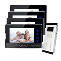 FREE SHIPPING New 7 Video Door Phone Intercom With 4 Monitors 1 Waterproof Doorbell Camera for