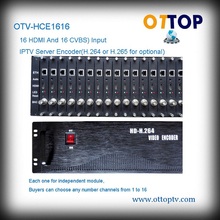 OTV-HCE1616 Sixteen channels HDMI and Sixteen channels CVBS Video H.264 IPTV Encoder IPTV Encoder Server(H.264 Encoding)