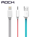 For iPhone Cable IOS 10 ROCK 2 1A Charging 1m 2m Flat Usb Charger Cable For