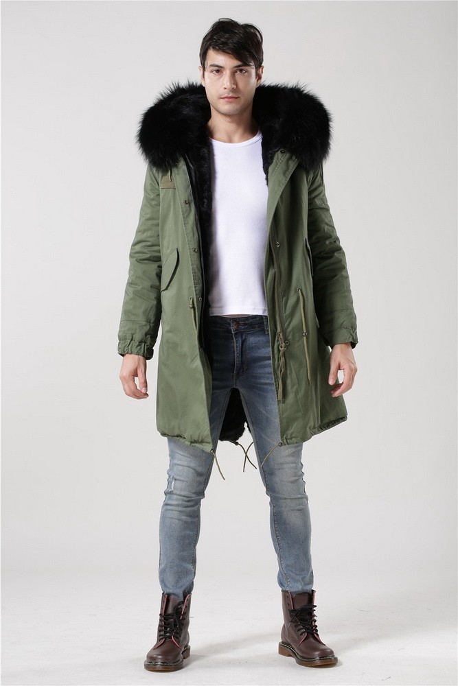 parka with coloured fur hood