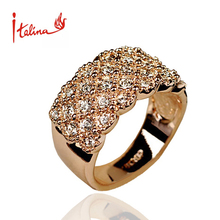 Italina Rose Gold plated wedding Rings for women Crystals Diamond Jewelry ring anel aneis femininos anillos