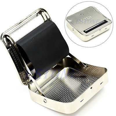 1pc high quality New 70mm Metal Automatic Cigarette Tobacco Smoking Rolling Machine Roller Box
