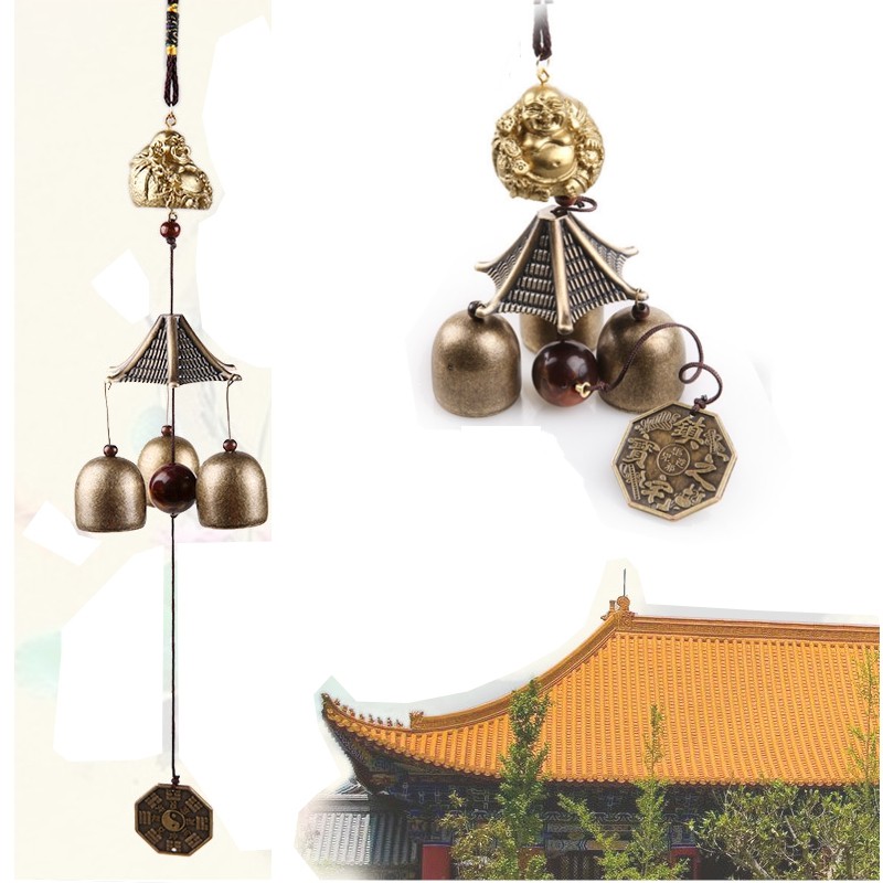 Hanging Wind Chime Bell Chinese Oriental Lucky Metal Pagoda Feng Shui