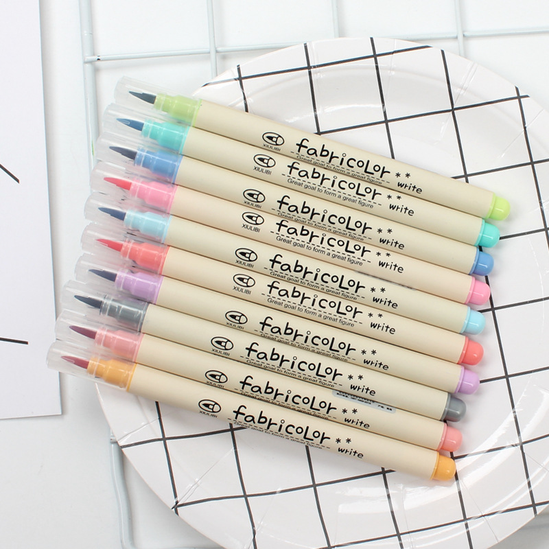 10 Stk Fabricolor write brush pen Color Calligraphy marker pens set Neu 