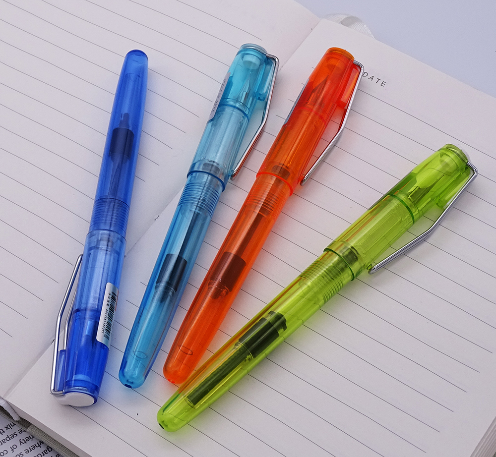 1PC Wing Sung 3010 Transparent Blue Fountain Pen Fine Nib F/0.5mm Writing Gift 