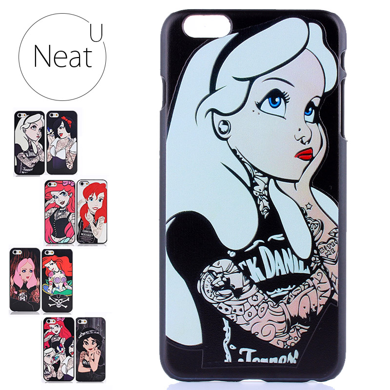 Image of 3D!! For IPhone SE 4 4s 5 5s 6 6plus Tattooed Princess Alice in Wonderland Ariel Jasmine Cinderella Hard Plastic Case