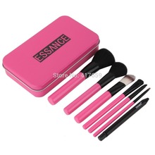 7pcs/Pack Pinky Imported Nylon Wool Eyeshadow Brush Foundation Brush Professional Cosmetic Makeup Brushes Set