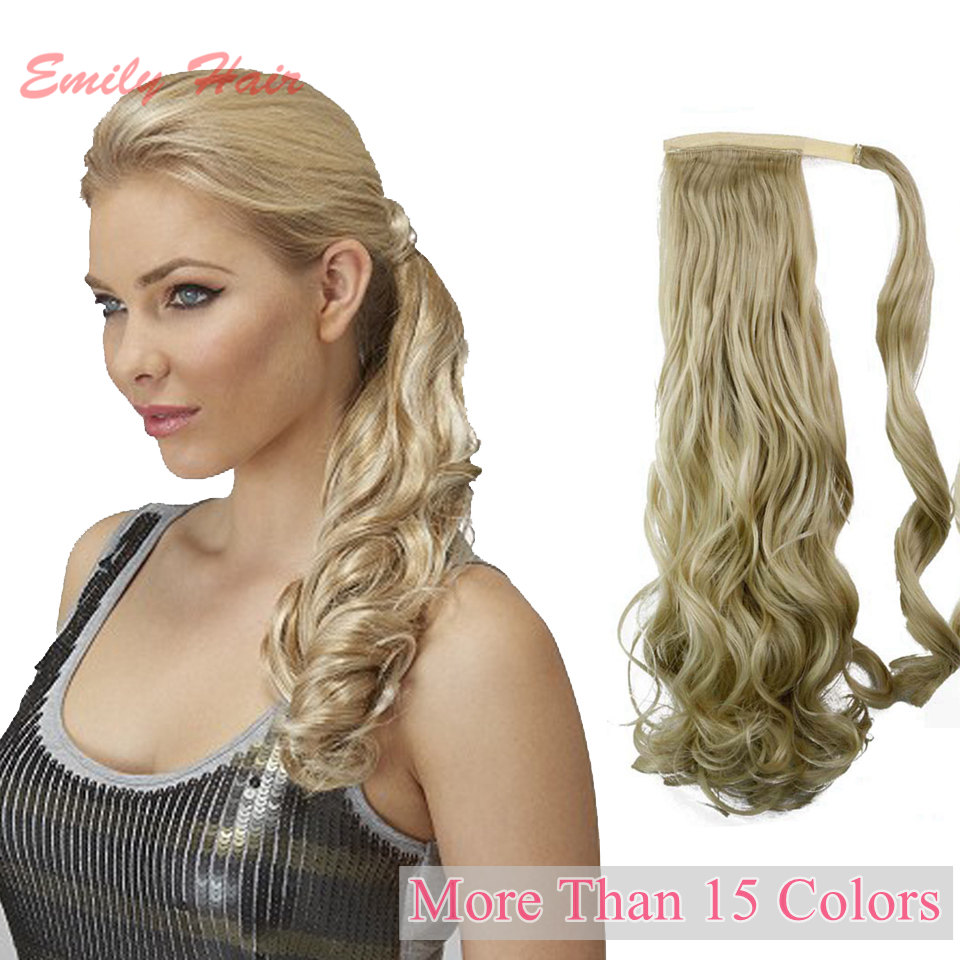 Image of 26" Wavy Tail Hair Braid Wrap Ponytails Extension Clip in Ponytail Hairpiece Roll Tied Wig High Fluffy Extension Queue De Cheval