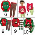 Christmas kids sleepwear boys girls cotton deer stripe tops pants pajamas santas little helper sleepwear sets