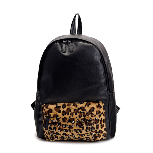 2014 New Fashion Women's Casual Rivet Backpack Travel PU Leather School Bag Snakeskin pattern retro Backpack Z5