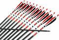 12pcs 31 Spine 500 Red and Black Turkey Feather Target Practice Archery Carbon Arrows for Hunting