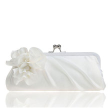 2015 New 3D Flower Silk Elegant Evening Bag Lady Three-dimensional Flower Satin Bridal Wedding Purse Party Messenger ClutchXA91L