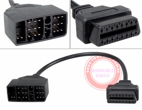 Image of Toyota 22 Pin To 16 Pin Female OBD 2 Cable Connector Adapter Cable Car Diagnostic Tool