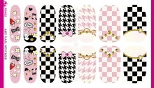 Water Transfer Cartoon Bow Butterfly Tartan Design Nails Stickers Manicure Styling Tools Water Film Paper Decals