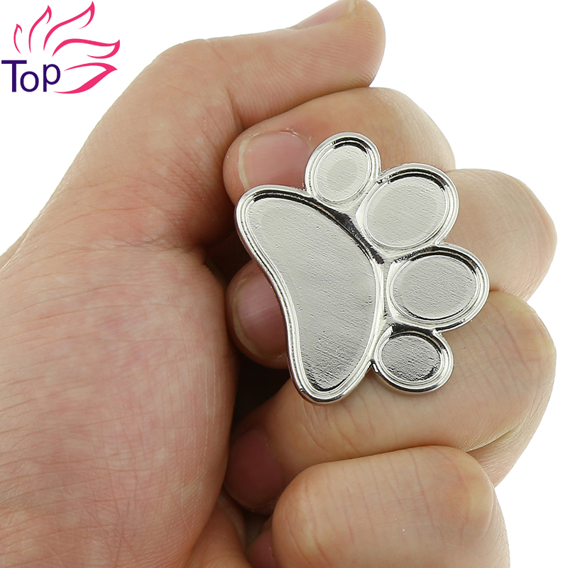 Image of 1 Pcs Pro Feet Design Cosmetic Makeup Mixing Palette Tool Stainless Steel Nail Art Ring Tools JH265