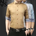 TOP NS Long Sleeve Mens Casual Shirts Luxury Plaid Pattern Brand Men s Dress Shirts Spring