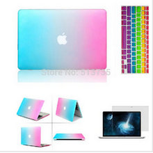 2016 Rainbow Matt Case cover+ silicone Protector keyboard Cover+ For Apple Mac Book air Pro 11 12 13 15 retina without logo