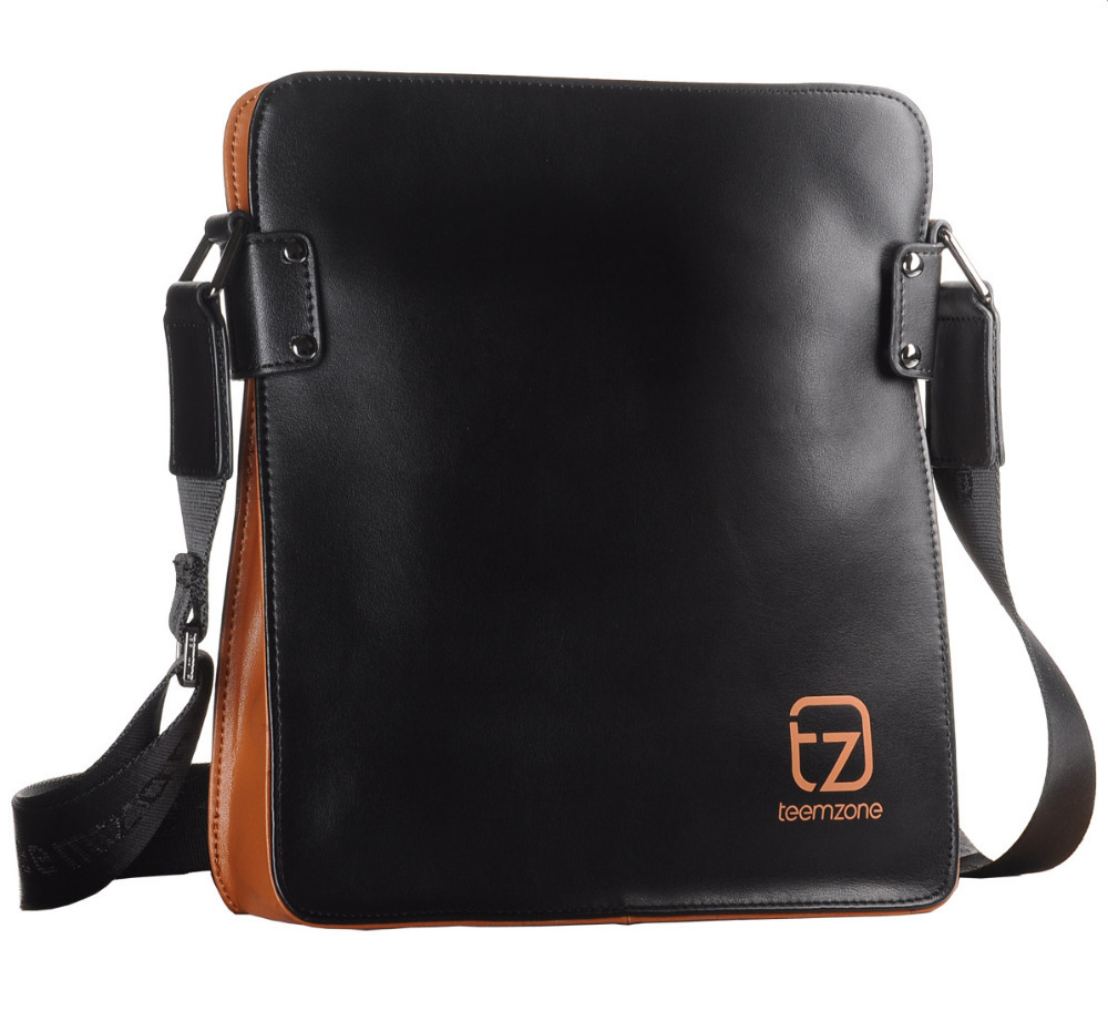 European and American minimalist style Teemzone Men&#39;s Genuine Leather Messenger Shoulder Bag ...