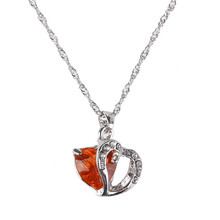 1 PCS Top Fashion Class Heart Crystal Necklace Amethyst Pendant Necklaces For Women Girls Lady 2016 New Jewelry