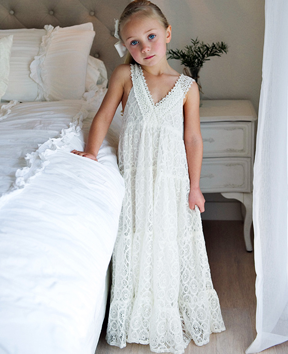 childrens white maxi dress