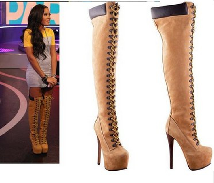 Tan Leather Over The Knee Boots - Yu Boots