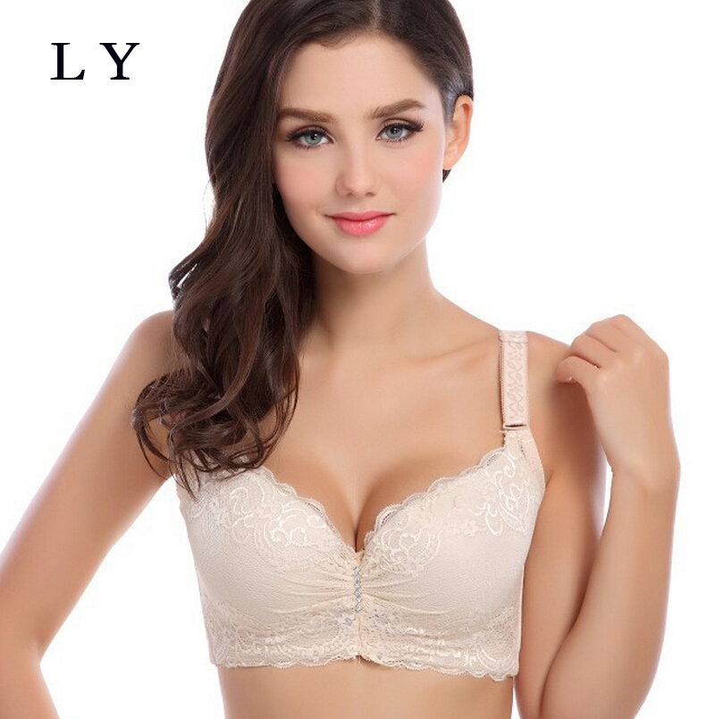 3/4 cup lace push up bra summer style large size sexy women underwear bralette thin section cup C cup D cup E bra for women