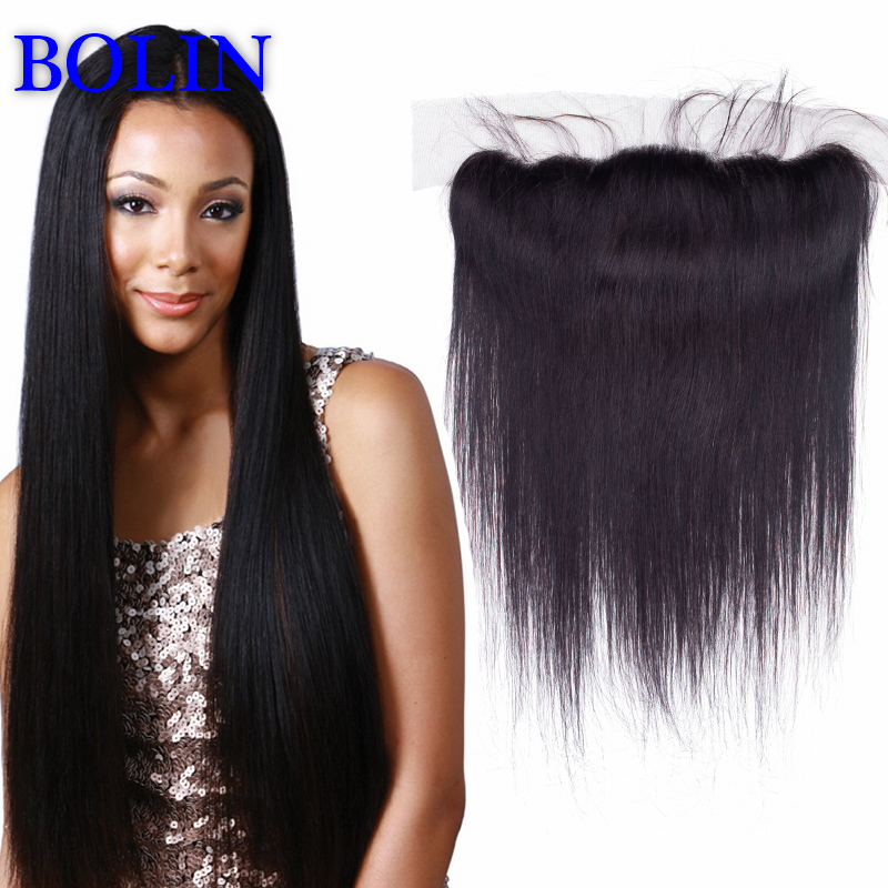 Image of Cheap 6A Malaysian Straight Lace Frontal Closure With Baby Hair 13X4 Virgin Human Hair Full Lace Frontal Silky Straight