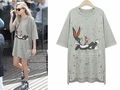 Summer Style 2016 Brand T Shirt Women Tops Plus Size Cotton Cartoon Animal Printed Tshirt Casual