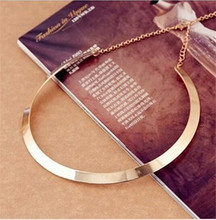 Collier Fashion Making simple shape metal texture collar Alloy necklaces 2015 New Gold Plated Choker Jewelry
