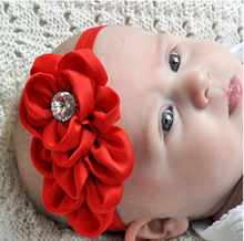 10Clrs New Fashion Hot children Infant Baby Toddler girls flower with diamond Headband Headwear Hair Band Head Piece Accessories