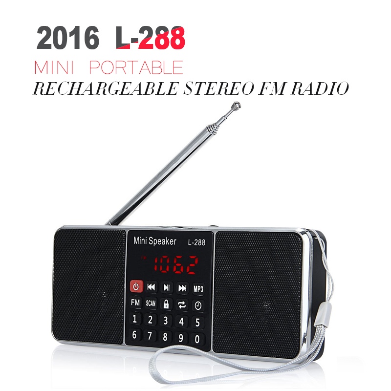 L-288 Mini Portable FM Radio Speaker Support TF Card USB Disk MP3 Multifunctional Music Player Big LCD Screen L-288 Mini Portable FM Radio Speaker Support TF Card USB Disk MP3 Multifunctional Music Player Big LCD Screen