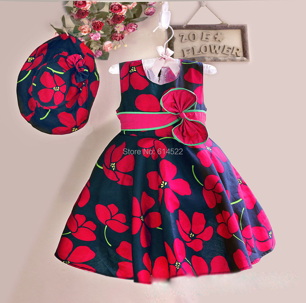 New Summer Baby Girls Floral Dress with 