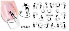XF1442 Loveliness Cat Nail Stickers Gel Beauty Decal makeup temptation Cartoon cat sweetheart Animation
