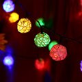 Christmas Lights 30 LED Solar Rattan Globe String Lights Solar Decorative Lighting For Outdoor Home Garden