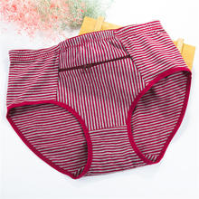Women Zipper Pantis 2016 Women Size Big Cotton Striped Zipper Lingerie Briefs Novel Breathable Underwear Ladies